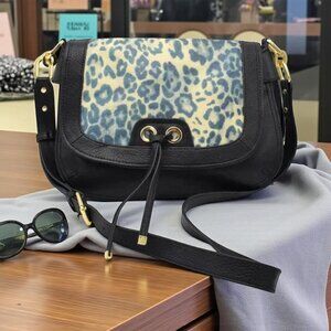 NWOT Perlina Leather Leopard Print Crossbody  Bag Purse